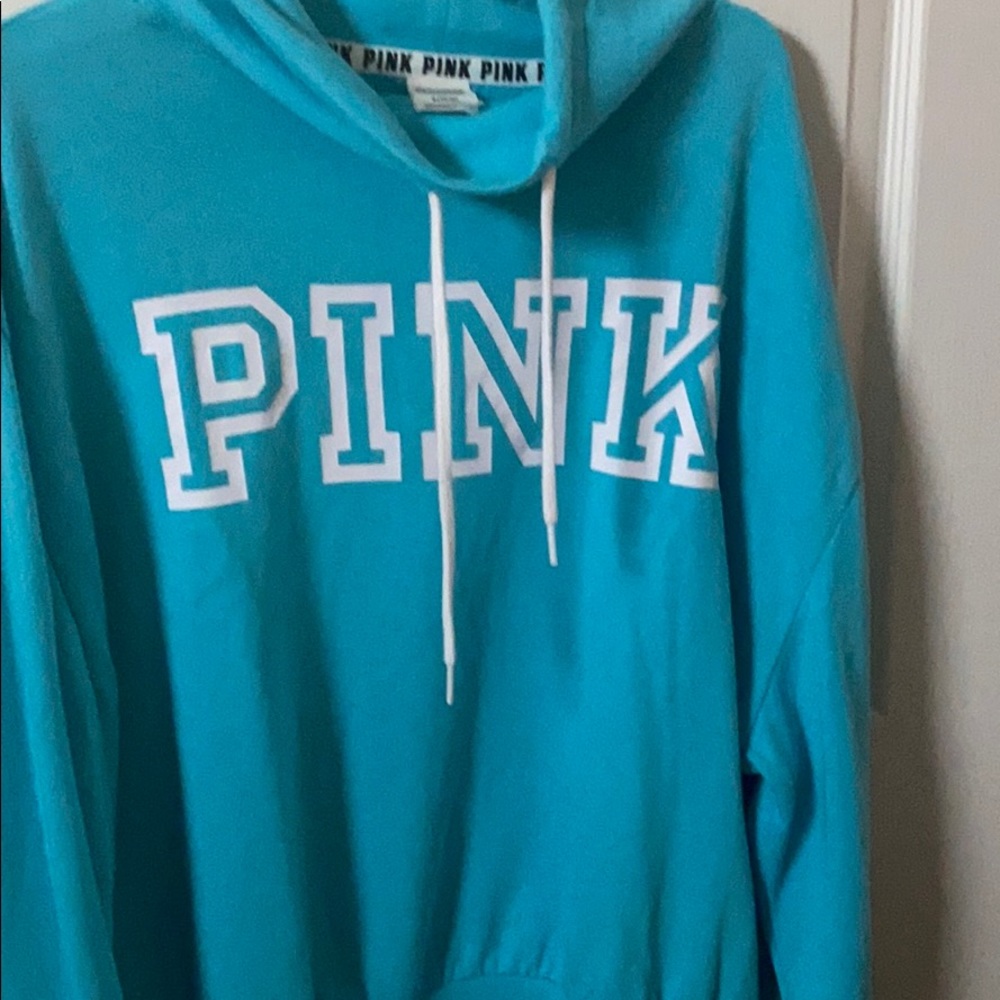 Pink funnel neck sweatshirt size medium worn once
